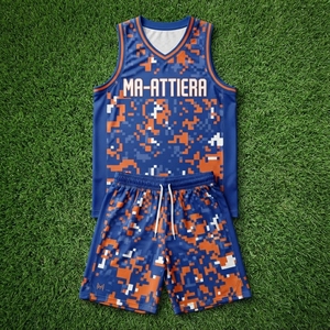 Ensemble d'uniformes de basketball pour hommes Ma-Attiera, impression par sublimation, jersey et shorts en polyester respirant, tenue d'équipe pour adultes, joueurs d'équipe - Product Image 6