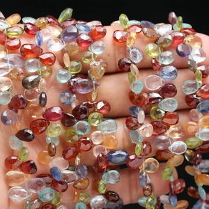 5*7mm Multi piedra preciosa facetada cuentas en forma de pera cuentas de piedra natural - Product Image 1