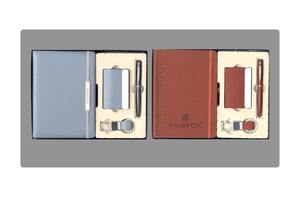 Ensemble cadeau professionnel en cuir PU, stylo gravé, porte-clés, porte-cartes, boîte cadeau avec logo personnalisé - Cadeau promotionnel pour le bureau et les entreprises - Product Image 3