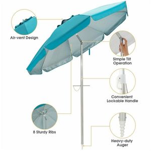 Ombrellone da Spiaggia da 6,5 Piedi per Ombra Perfetta e Relax al Mare - Product Image 6