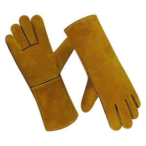 Gants de sécurité industriels robustes en cuir de vachette pleine fleur, résistants aux coupures, à la chaleur et aux étincelles, pour travaux de construction - Product Image 1