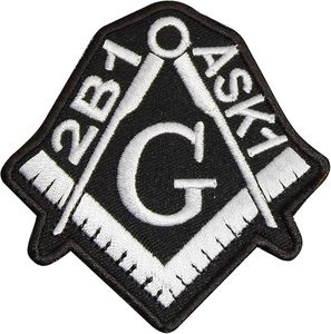 Insignia Bordada a Máquina de Masón, Emblema de Maestro Masón para Coser/Pegar en Chaquetas, Bolsos y Regalía - Product Image 1