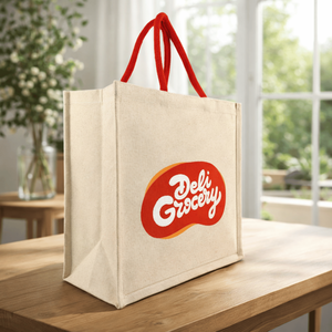 Bolsa de Mano Promocional de Lona Laminada Personalizada de 10 oz |   Bolsa de Compras Reutilizable con Asa Larga para Uso Diario - Product Image 3