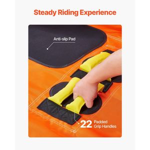 1-3 Riders <b>Inflatable</b> Towable Tube for Boating 510lbs Water Sport Tube with High Towing Capacity - Product Image 5