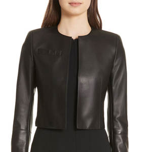 Chaquetas de Cuero Cortas para Mujer con Cuello Redondo y Diseño Liso Teñido 2026 - ¡Precio Más Bajo! - Product Image 6