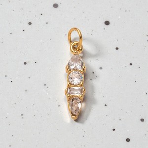 Multi Gemstone Baguette & Pear Cut Charm Pendant | 14K Gold Plated 925 Silver Dainty Jewelry for <b>Necklace</b> & Bracelet Making - Product Image 5