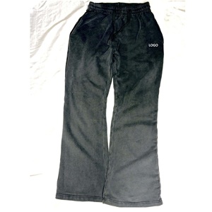 Pantalon de jogging ample en molleton respirant pour homme, personnalisé avec broderie et impression, style streetwear évasé de haute qualité - Product Image 6
