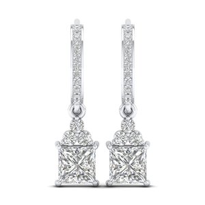 REYES Elegant Design 925 Sterling Silver 14K <b>Gold</b> Rhodium Plated Moissanite <b>Dangle</b> Drop <b>Earrings</b> For Women Anniversary Gifts - Product Image 2
