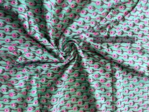 Tela 100% Algodón Sostenible - Textil Floral Estampado a Mano Tradicional Indio para Prendas de Vestir - Product Image 2