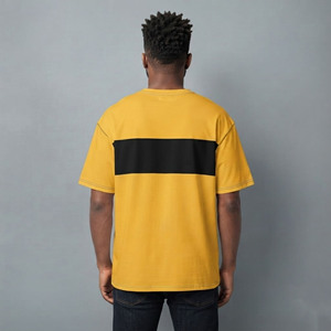 T-shirts pour hommes de qualité supérieure, style hip-hop, 100% coton jersey 180g, coupe ample, bicolore, poids lourd, vêtements décontractés d'été, respirants - Product Image 5