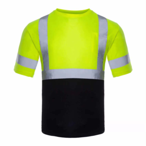 เสื้อทำงานน้ำหนักเบา แห้งเร็ว สีสะท้อนแสงสูง ผลิตจากผ้าโพลีเจอร์ซีย์ พร้อมแถบสะท้อนแสงหลายจุด คุณภาพระดับมืออาชีพ จากผู้ผลิตเสื้อผ้าสะท้อนแสง - Product Image 1