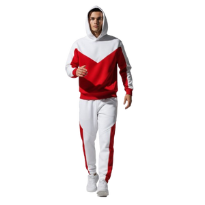 Ensemble de survêtement deux pièces personnalisé en gros pour hommes, grande taille, pour la gym et la course, survêtement pull-over de haute qualité pour hommes en promotion - Product Image 6