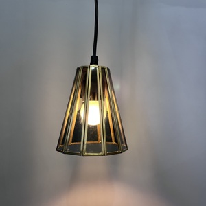 Luminaire suspendu décoratif pour salon, design artisanal, verre noir, forme conique, LED, lumière blanche chaude douce - Product Image 5