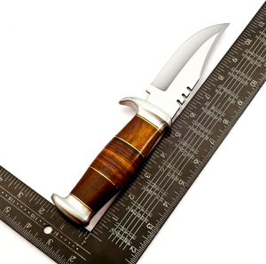 Cuchillo de caza hecho a mano de acero D2, juego de 2 piezas, con mango de madera de palisandro y funda de cuero fino, cuchillo vikingo, cuchillo para exteriores - Product Image 6