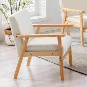 Sedia in Tessuto di Lino Beige Bahamas da 25 Pollici, Elegante Arredamento per Soggiorno - Product Image 2