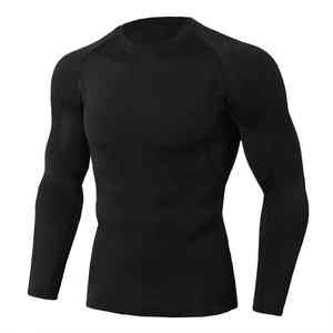 Chemise de compression pour homme de haute qualité et durable, manches longues, pour la course à pied et le fitness, coupe ajustée extensible - Product Image 3
