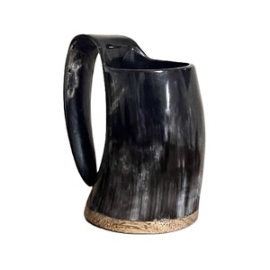 Handcrafted Buffalo Horn Beer Stein Rustic Home <b>Bar</b> Decor Modern Buffalo Horn Ale Cup Traditional Viking Mug Design - Product Image 2