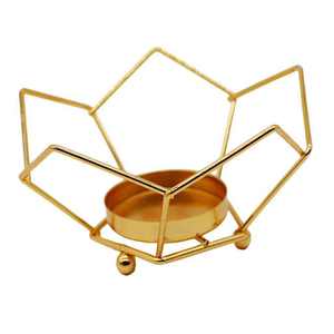 Candelabro de metal dorado para bodas, eventos festivos, soporte rectangular de hierro para velas, hecho a mano, de lujo, para decoración del hogar, para mesa. - Product Image 2