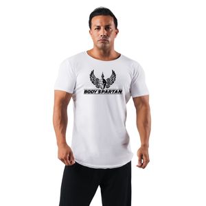 Camiseta Blanca de Cuello Redondo para Hombre, Algodón Premium, Dobladillo Curvo, Corte Atlético, Estilo Casual, Ropa Deportiva, Prenda Superior - Product Image 1
