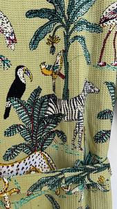 Bata de Baño Kimono de Algodón con Tejido Waffle y Estampado Floral para Spa y Descanso - Product Image 6