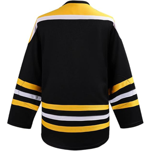 Jersey de Hockey sobre Hielo Sublimado Personalizado, Transpirable, con Nombre del Equipo, Número, Cierre con Cordones, Franja Azul, 100% Poliéster, Personalizable - Product Image 2