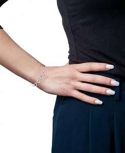 Diamond <b>Heart</b> Chain Paperclip Link <b>Bracelet</b> (1/6 ct. t.w.) in <b>Sterling</b> <b>Silver</b>, Created for | Macy's - Product Image 2