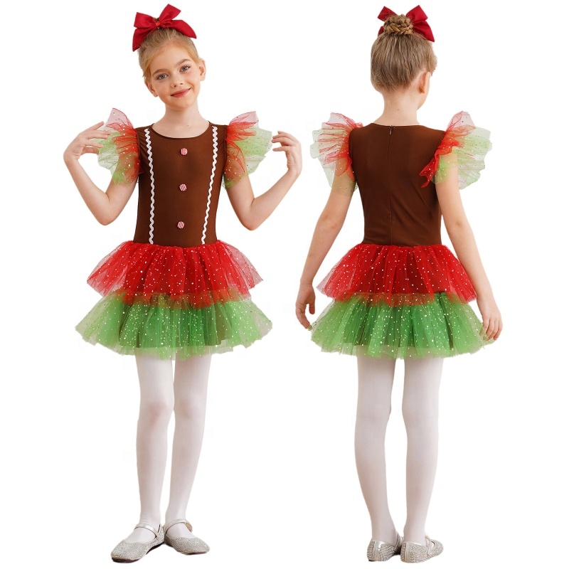 white christmas dresses H660 Christmas Gift – Red Sequin Holiday Dance Costume with Silver Foil Bow LC / 52 Red