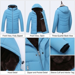 Premium <b>Men's</b> Insulated Hooded Winter <b>Jacket</b> Full Zip Warm Outdoor Casual Coat - Product Image 5