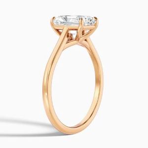 Bague de fiançailles, de mariage ou de promesse en moissanite taille radiant, argent sterling 925 plaqué or, élégante, luxueuse, cadeau pour femme - Product Image 5