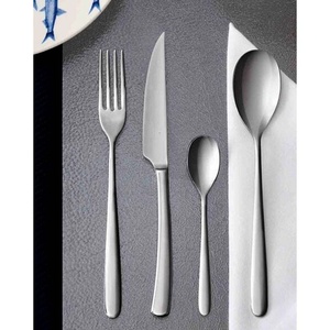 Logo personnalisé en acier inoxydable Couverts en acier inoxydable poli mat et argenté pour mariage et hôtel de luxe Couteau Cuillère Fourchette Coutelier - Product Image 2