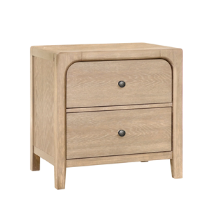 Modern Scandinavian Bedroom Set <b>Queen</b> <b>Size</b> Solid Wood <b>Bed</b> Dresser Nightstand With Storage Drawers Light Wood Tone - Product Image 5