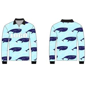 เสื้อโปโลตกปลาแบบมีกระดุม ผ้าริปสตอป น้ำหนักเบา พิมพ์ลายปลาทั่วตัว ออกแบบเองได้ - Product Image 5
