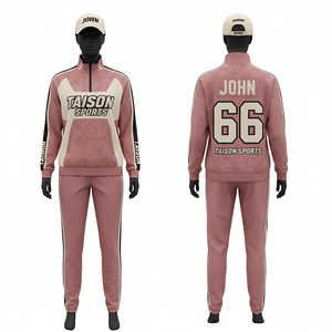 Chándal de Entrenamiento de Hockey sobre Hielo para Mujer, 260 GSM, Poliéster Interlock, Color Granate, Beige y Dorado, con Logotipo Personalizado por Sublimación - Product Image 3