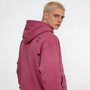 Hoodie Homme Personnalisé en Coton Épais, Coupe et Couture Surdimensionnées, Effet Délavé à l'Acide, Coupe Courte et Boxy, Grammage Lourd, Modèle Vierge - Product Image 2