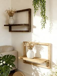 Wooden Wall Mounted <b>Shelves</b> Floating Storage Display For Living Room Bedroom Kitchen And Bathroom - Product Image 1