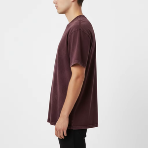 T-shirts formels en coton 100% à coupe classique, couleur personnalisée, lavage à l'acide, nouvelle mode, taille adulte, manches courtes - Product Image 3