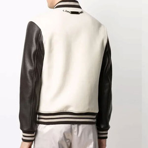 Econex Sports Men's Varsity Jacket Polyester/Cotton Fleece Windproof Solid Color <b>Covered</b> <b>Button</b> Closure Casual Winter Slim Fit - Product Image 4