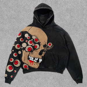 Sudadera con Capucha Gótica para Mujer, Diseño de Corazón de Esqueleto Negro, con Bolsillos, Corte Regular, Diferentes Diseños - Product Image 5