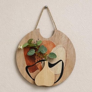 Arte Floral de Pared en MDF Cortado con Láser, Decoración Bohemia de Madera, Venta al Por Mayor en India - Product Image 1