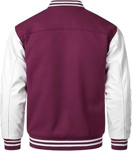 Chaquetas de Béisbol Personalizadas al por Mayor de Fábrica, Chaqueta Varsity Sólida Estilo Béisbol, Ropa Deportiva de Tela Suave para Equipos Escolares y Universitarios - Product Image 3