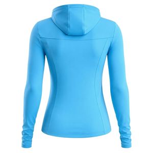 Blue Quarter <b>Zip</b> <b>Hooded</b> Golf Pullover Women's Long Sleeve Performance Sports Top Outdoor Training Wear Casual Athletic Apparel - Product Image 3