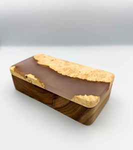 Caja de joyería de resina de madera, caja de almacenamiento minimalista rectangular, organizador decorativo para dormitorio, caja de almacenamiento de lujo hecha a mano - Product Image 2