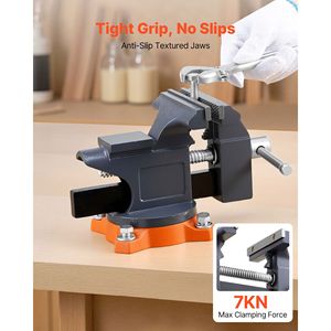 Portable 4.5 Inch Cast Iron Workbench Vice with 270 Degrees Swivel Base <b>Quick</b> Release Rotating Bench <b>Clamp</b> Pipe Vise Type - Product Image 2