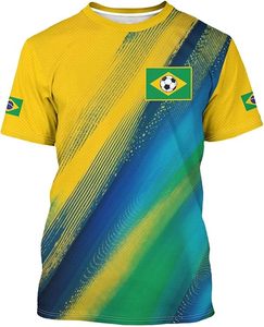 Camiseta de Fútbol de Brasil Amarilla, Azul y Verde de Poliéster con Emblema Nacional y Patrón de Estrellas, Ropa Deportiva de Secado Rápido y Duradera - Product Image 5
