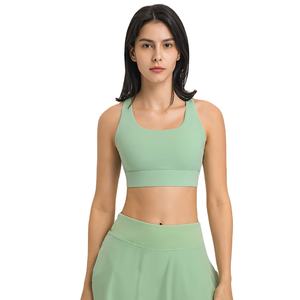 Soutien-gorge de sport personnalisé pour femmes, nouveau design, soutien-gorge d'entraînement à couverture complète avec fermeture à glissière avant, soutien-gorge de fitness et de yoga à une épaule, vente en gros - Product Image 2