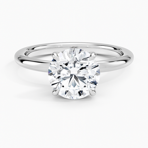 Bague de fiançailles solitaire en moissanite taille ronde or rose - Product Image 3