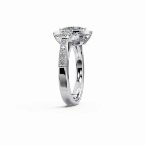 Anillo de Compromiso de Diamantes con Corte Marquesa Certificado por IGI para Mujer, Oro Blanco, Estilo Romántico, Aniversario de Bodas, Oro de 10K, 14K, 18K, Plata 925 - Product Image 3