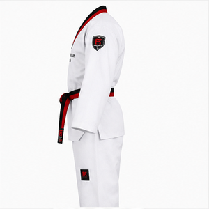 Uniforme de Taekwondo Khawaja Rafique Ullah Enterprises, Blanco, de Algodón Transpirable, Unisex, para Adultos, Ropa de Artes Marciales - Product Image 6