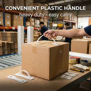 Poignée de boîte en carton en plastique PP blanc durable et écologique avec couvercle de protection transparent et transport facile - Product Image 5