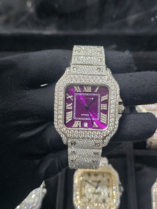 Reloj de Diamantes Moissanite Estilo Hip Hop para Hombre, Reloj de Pulsera de Lujo con Incrustaciones de Diamantes, Disponible al Mejor Precio - Product Image 1